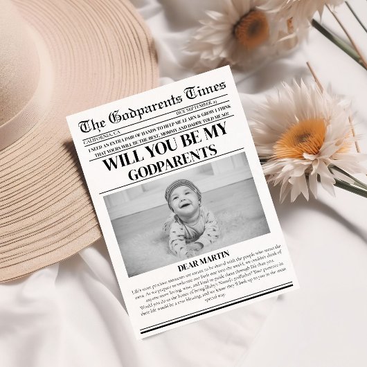Invitation Proposition moderne Godparent Journal Baptême