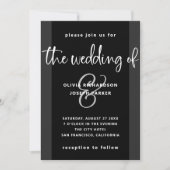 Invitation Proposition moderne | Mariage noir et blanc (Devant)