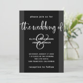 Invitation Proposition moderne | Mariage noir et blanc (Debout devant)