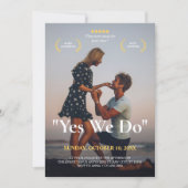 Invitation Proposition moderne photo mariage thème du film (Devant)