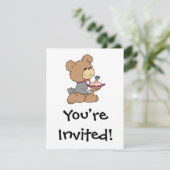 Invitation proposition ou modèle d'ours en peluche porteur d' (Debout devant)