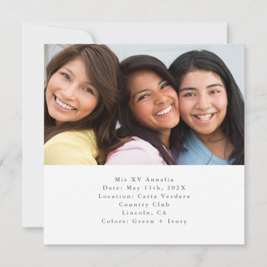 Invitation Proposition Papillon Dama Quinceanera Votre Propre (Dos)