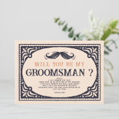 Invitation Proposition Retro Vintage Best Man