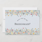 Invitation Proposition simple Fleur sauvage Dusty Blue Brides (Devant)