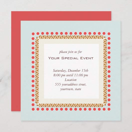 Invitation propre et élégante (Devant / Derrière)