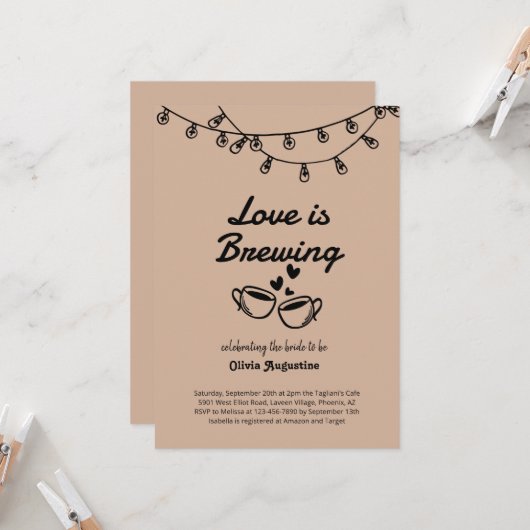 Invitation Propre | le café est mon langage de l'a (Devant/Arrière en situation)