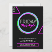 Invitation Propre Neon Night Club Circulaire promotionnelle (Devant)