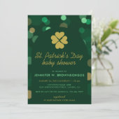 Invitation Propre Vert Simple Bokeh Saint-Patrick (Debout devant)