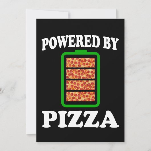 Invitation Propulsé par Pizza - Pizza Drôle (Devant)