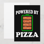 Invitation Propulsé par Pizza - Pizza Drôle (Devant / Derrière)