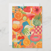 Invitation Prosecco au bord de la piscine Collage tropical | (Dos)