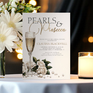 Invitation Prosecco de perles pour enterrement de vie de jeun