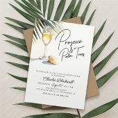 Invitation Prosecco Palm Trees Tropical Bachelorette Party