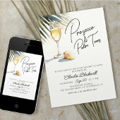 Invitation Prosecco Palm Trees Tropical Bachelorette Party
