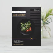 Invitation prospectus de vente de restaurant biologique sain (Debout devant)