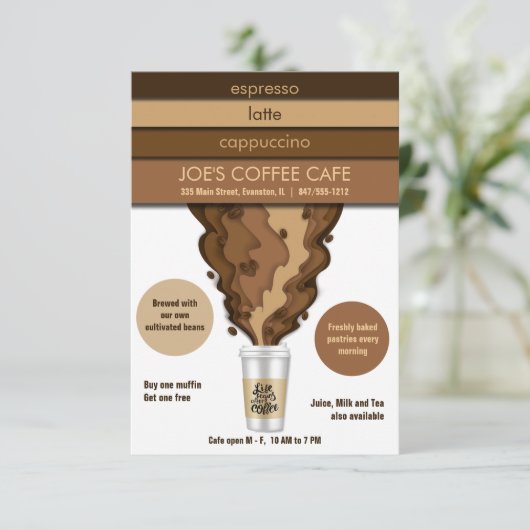 Invitation prospectus du café (Debout devant)