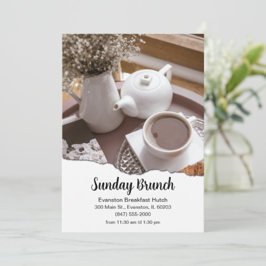 Invitation prospectus du restaurant brunch (Debout devant)