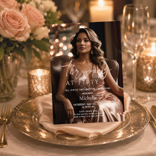 Invitation Prospérer à Cinquante Rose Gold Photo 50e Annivers