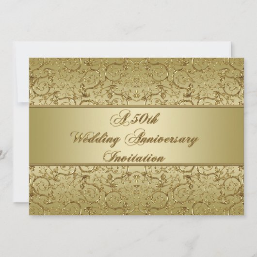 Invitation Prospérer Or 50e Anniversaire de Mariage (Devant)