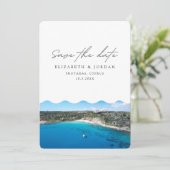 Invitation Protaras Chypre Lieu de Mariage Enregistrer la Dat (Debout devant)