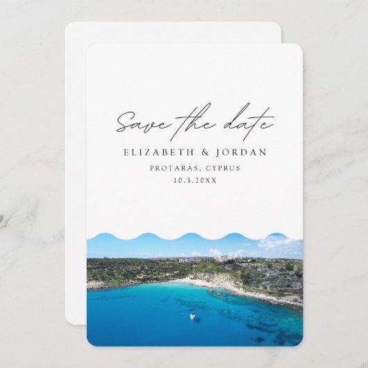 Invitation Protaras Chypre Mariage Destination Enregistrer la (Devant / Derrière)
