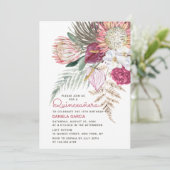 Invitation Protea Aquarelle Bouquet Floral Quinceañera (Debout devant)