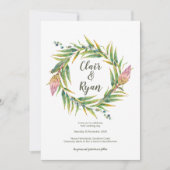 Invitation Protea Australienne Mariage Eucalyptus Natif (Devant)
