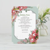 Invitation Protea - Fleur Strelitzia Anniversaire (Debout devant)