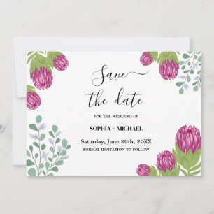 Invitation Protea Flower Garden Enregistrer la date Mariage