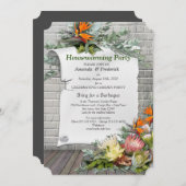 Invitation Protea - Strelitzia Flower Housécher Party (Devant / Derrière)