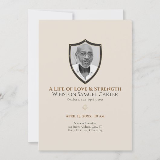 Invitation Protective Shield Inspired 6 Photo Memorial (Devant)