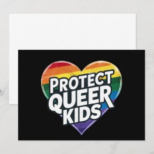 Invitation Protéger les enfants queer Rainbow Heart LGBT Prid
