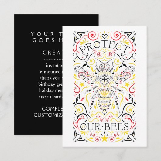 Invitation protéger nos abeilles (Devant / Derrière)