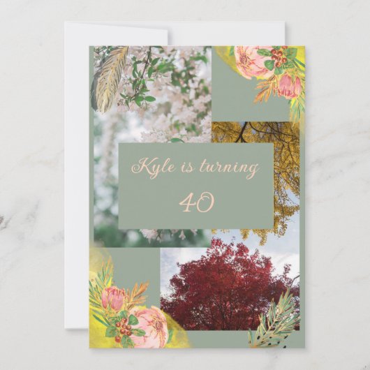 Invitation Protéines roses de bébé 40e (Devant)