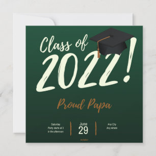 Invitation Proud Papa D'Une Classe De Graduate 2022 