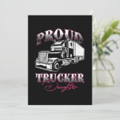 Invitation Proud Trucker Daughter Truck Driver Cool Driver Gi (Debout devant)