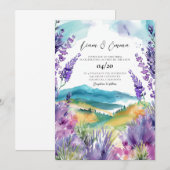 Invitation Provence France Lavender mariage aquarelle (Devant / Derrière)
