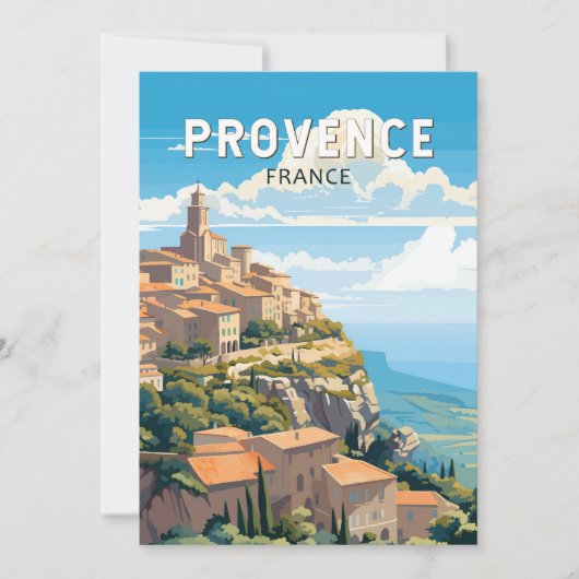 Invitation Provence France Travel Art Vintage (Devant)