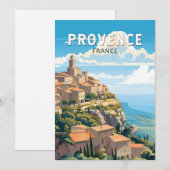 Invitation Provence France Travel Art Vintage (Devant / Derrière)