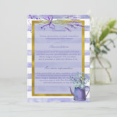 Invitation Provence Lavande Purple Fleur Mariage Floral (Debout devant)