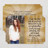 Invitation Proverbes 3 Bible chrétienne Verse Photo Graduatio (Devant / Derrière)