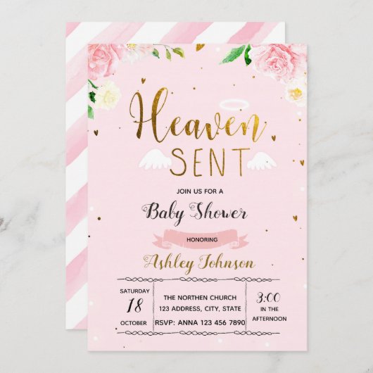 Invitation providentielle de bébé (Devant / Derrière)