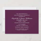 Invitation Prune | Argent Floral 25e Anniversaire de Mariage (Dos)