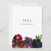 Invitation Prune Bourguignon Fleur Navy (Dos)