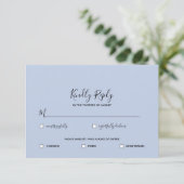 Invitation Prussian + Pervenche Bleu RSVP Floral Aquarelle (Debout devant)