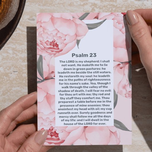 Invitation Psalm 23 Célébration de la vie Fleurs de funéraill