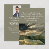 Invitation Psaume 23 Bible Écriture Mémorial chrétien (Devant / Derrière)