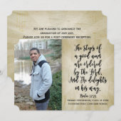 Invitation Psaume 37 Bible chrétienne Verse Photo Graduation (Devant / Derrière)