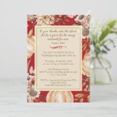 Invitation Psaume rustique 136:1 Dîner Christian Thanksgiving (Debout devant)