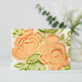 Invitation PSVP Peint Aquarelle Roses orange (Debout devant)